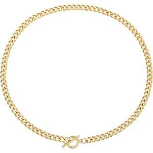 🆕Women Gold Cuban Choker Necklace Chunky Chain Clasp Toggle Herringbone Jewelry